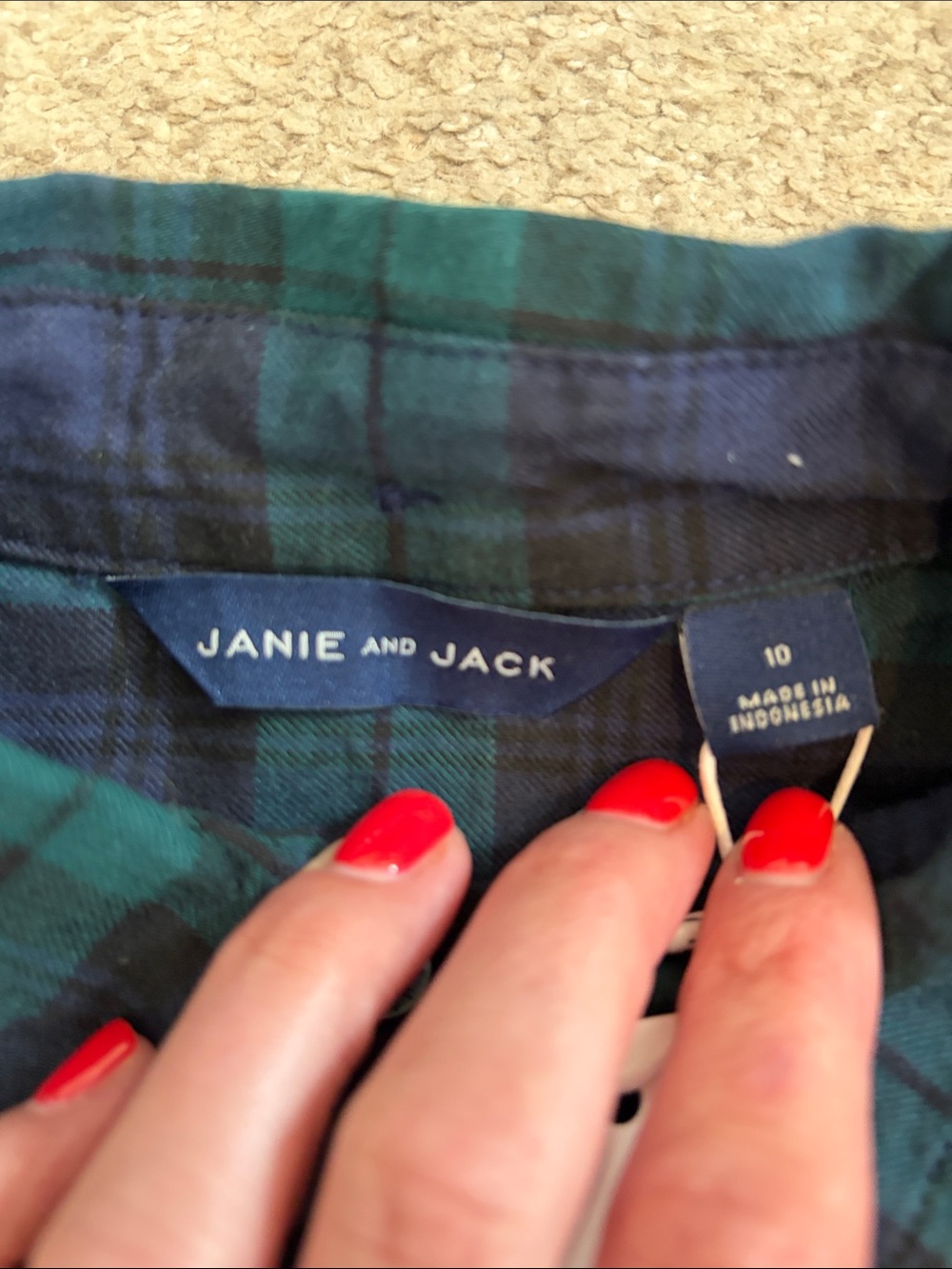 NWT Janie & Jack Blackwatch Plaid Button-Down Shirt, 10 - Picture 5 of 8